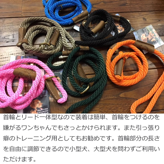 リード 首輪一体型 ブリティッシュスタイル スリップリード ブラウン 犬用品 犬グッズの通販 Dogplanet